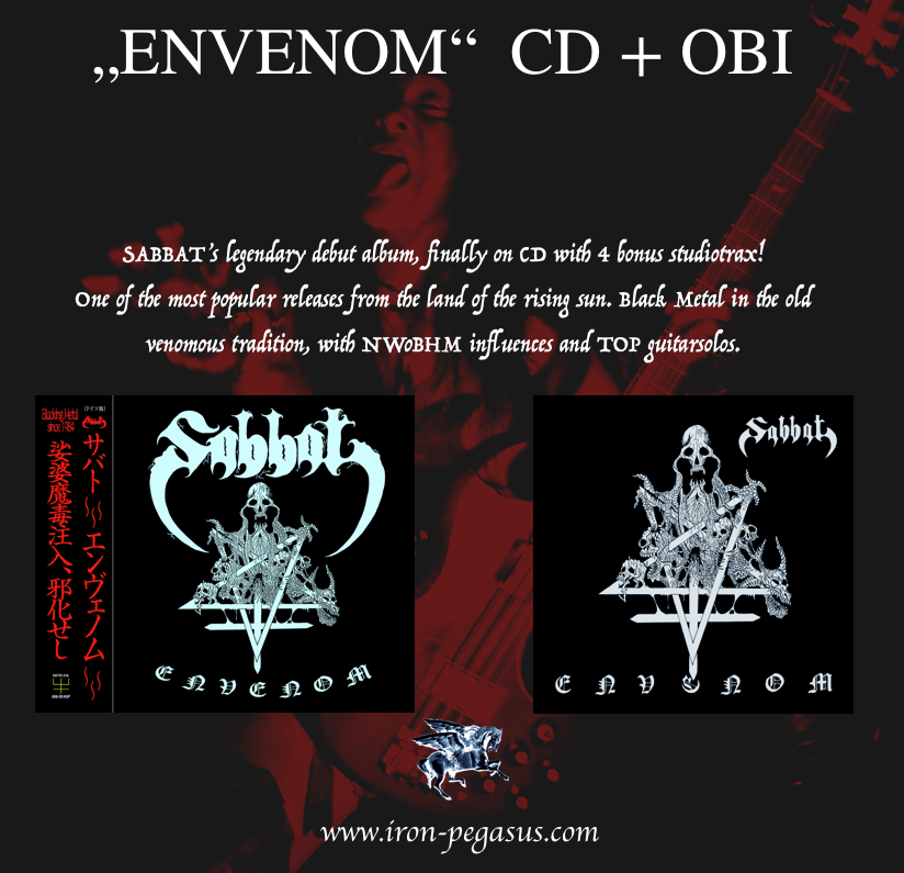 SABBAT “Envenom” CD + OBI : Iron Pegasus Records